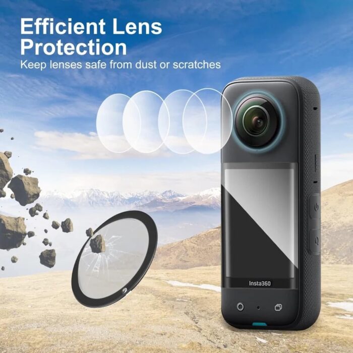 ZODUCT Insta 360 One X3 2Pcs Dual Lens Protector Guard Sticky Tempered for Insta360 Action Camera Lens Cover Dust Proof, Anti-Strach Protective Insta360 Accessories (Only for One X3) - Image 4