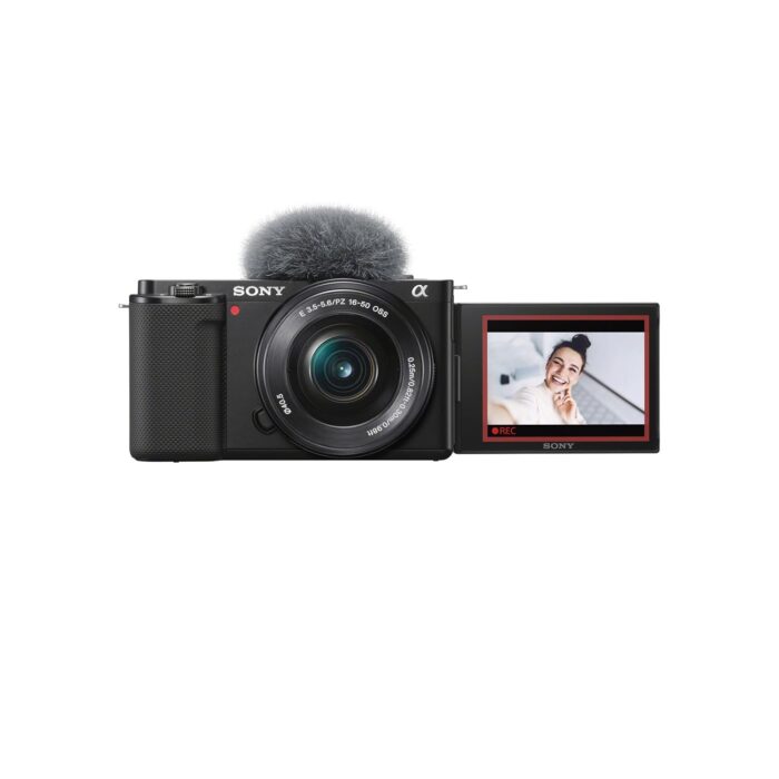 Sony Alpha ZV-E10L 24.2 Mega Pixel Interchangeable-Lens Mirrorless vlog Optical zoom Camera with 16-50mm Lens,for Creators(APS-C Sensor,Advanced Autofocus,Clear Audio,4K Movie Recording)-Black,Compact