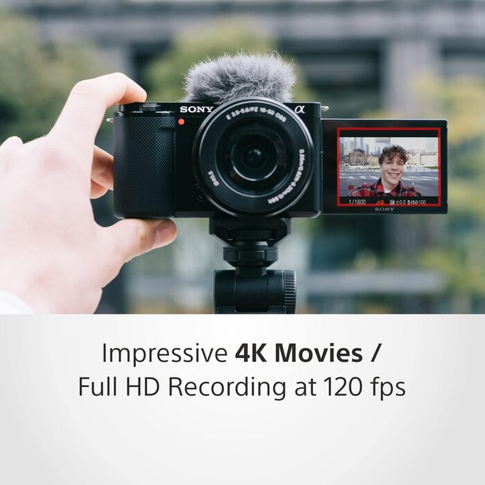 Sony Alpha ZV-E10 24.2 Mega Pixel Interchangeable-Lens Mirrorless vlog Camera, Made for Creators | APS-C Sensor |Advanced Autofocus | Clear Audio & 4K Movie Recording (Body Only) – Black - Image 4