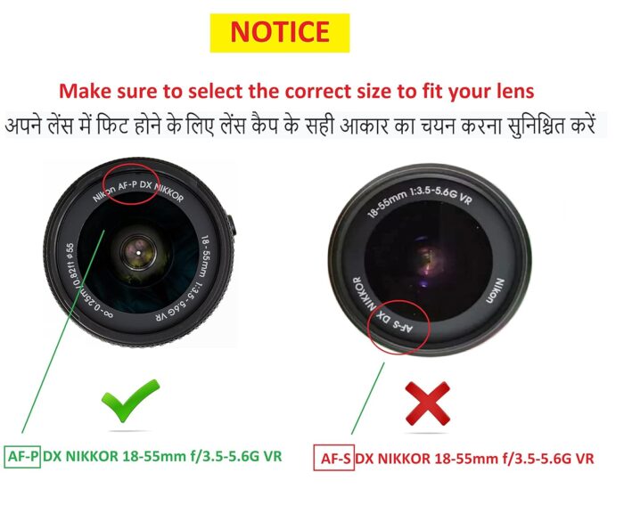 FND Replacement LC-55A for Nikon AF-P DX 18-55mm f/3.5-5.6G VR Lens Cap (Black, 55 mm) Please Check Images for Compatibility