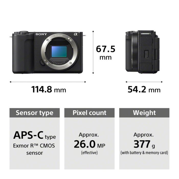 Sony Alpha ZV-E10M2K 26 MP Interchangeable Lens Mirrorless Vlog Camera for Creators (16-50mm Power Zoom Lens) | APS-C Sensor | 4K 60p with 10bit 4:2:2 Recording - (Black) - Image 3