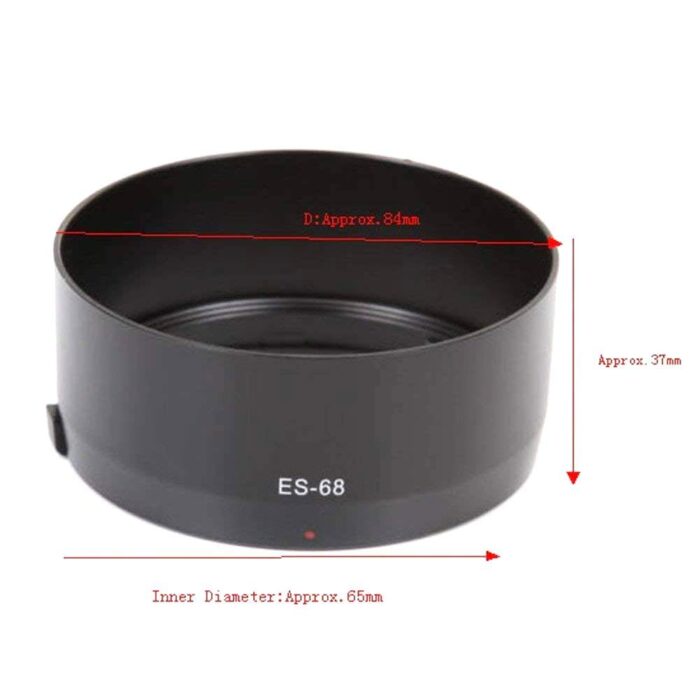 Boosty® Replacement Lens Hood ES-68 Bayonet Mount Lens Hood Compatible with Canon EF 50mm F/1.8 STM Lens (Black Color) (ES-68 Lens Hood) - Image 3