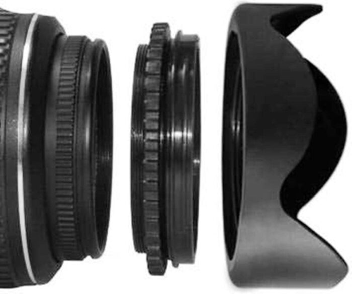 Boosty® Replacement Lens Hood 58MM Reversible Flower Lens Hood Black Color for Canon Rebel, Canon EOS 18-55MM Lens 55-250MM Lens (58mm Rev Lens Hood) - Image 2