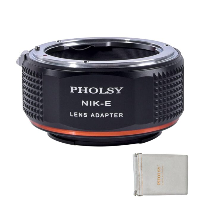 PHOLSY Lens Mount Adapter Compatible with Nikon F to E (NEX), Compatible with Nikon F Lens to E Mount Camera Compatible with Sony a1 a9 a7S a7R a7C a7 a6600 a6500 a6400 a6300 a6000 NEX etc.