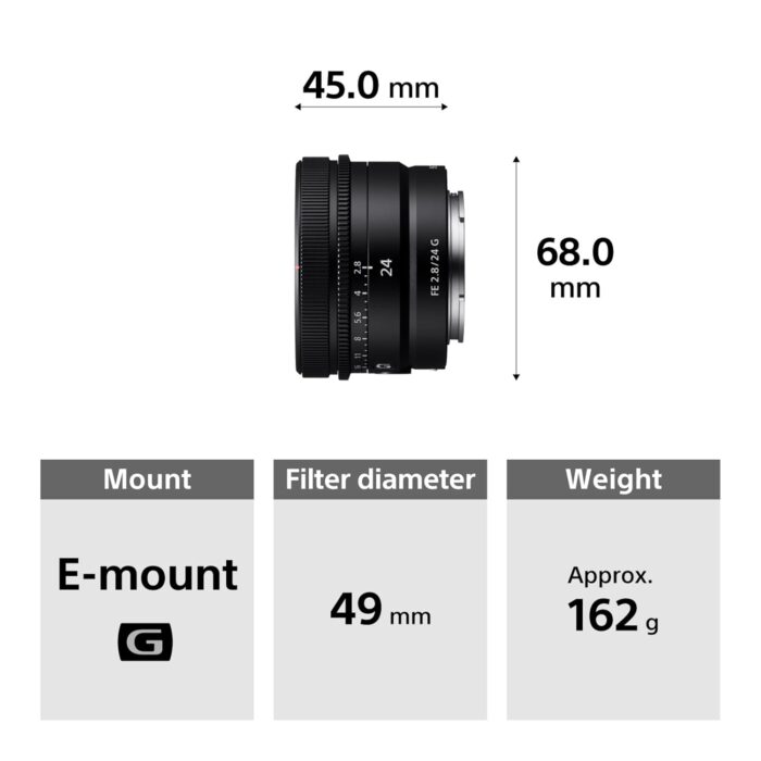 Sony E Mount Fe 24 Mm F2.8 G Full-Frame Lens (Sel24F28G) | Prime Lens |Wide-Angle Lens - Black - Image 10