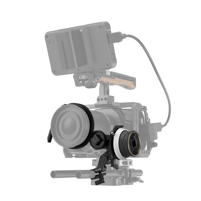 SmallRig Mini Follow Focus with A/B Stops & 15mm Rod Clamp and Snap-on Gear Ring Belt for DLSRs and Mirrorless Cameras, Fits Different Diameter Lenses Up to 114mm - Image 2