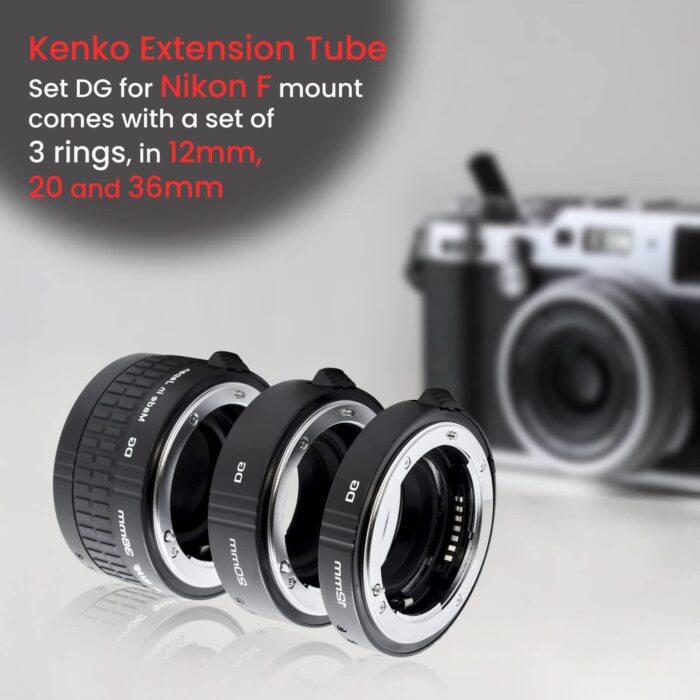 Kenko Extension Tube Kit Macro Lens Compatible with Nikon AF (Made in Japan), Black - Image 4