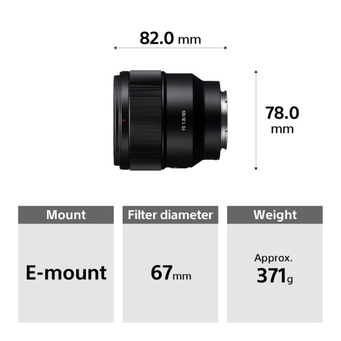 Sony E Mount FE 85mm F1.8 Full-Frame Lens (SEL85F18) | Mid-Telephoto Prime | Portrait Photography, Black - Image 7