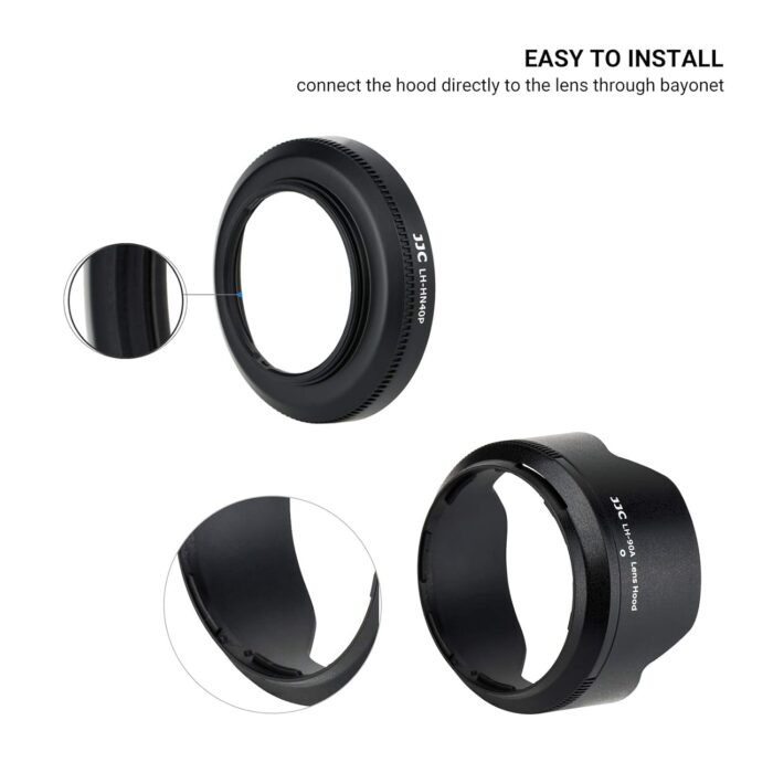 (1+1) Screw on + Bayonet Lens Hood Shade for Nikon Z50 Dual Lens Kit (Nikkor Z DX 16-50mm & 50-250mm) Replaces HN-40 and HB-90A Lens Hood - Image 8