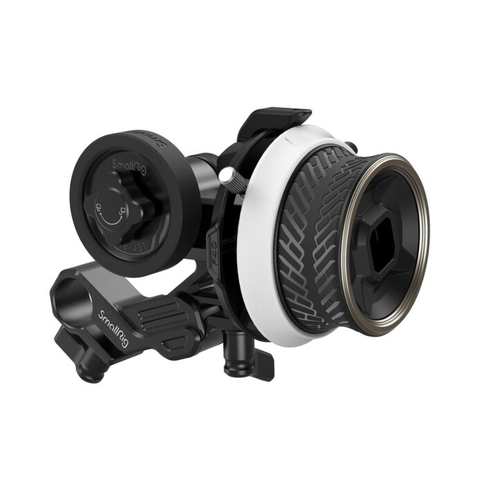 SmallRig Mini Follow Focus with A/B Stops & 15mm Rod Clamp and Snap-on Gear Ring Belt for DLSRs and Mirrorless Cameras, Fits Different Diameter Lenses Up to 114mm