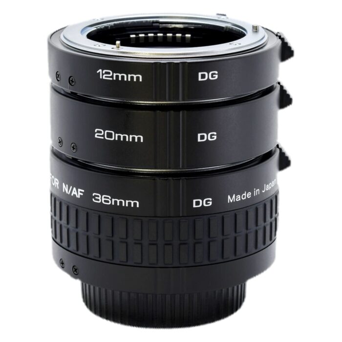 Kenko Extension Tube Kit Macro Lens Compatible with Nikon AF (Made in Japan), Black