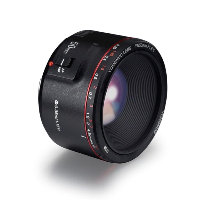 Yongnuo YN50MM F1.8 II AF/MF 0.35M Focus Distance Standard Prime Lens Black for Canon 5D IV 1DX I 200D II 850D 7D 6DII