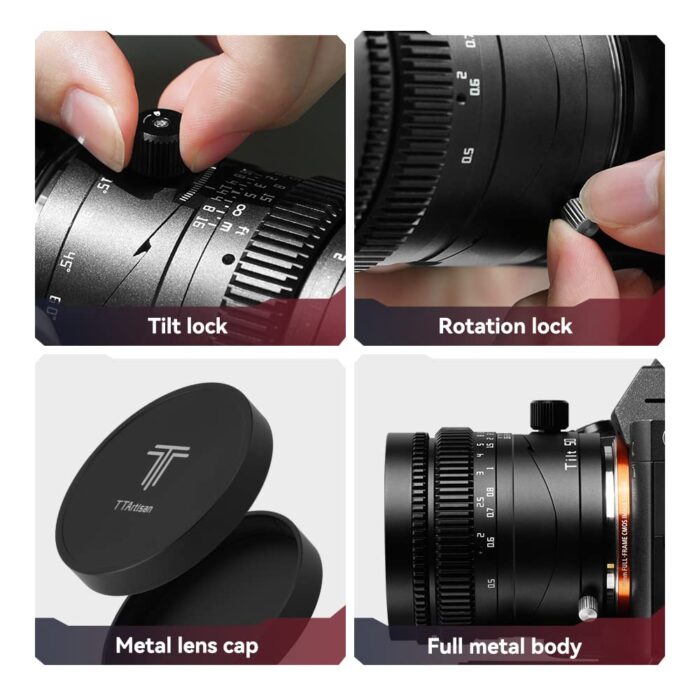 TTArtisan 50mm F1.4 Tilt Manual Lens Large Aperture Full Frame Tilt Portrait Lens Compatible with Sony E-Mount Mirrorless Cameras a7 a7II a7III a7R a7RII a7RIII a7RIV a7S a7SII a9 a7C - Image 9