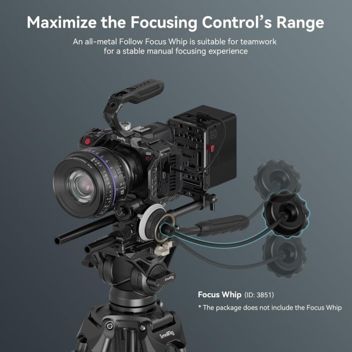 SmallRig Mini Follow Focus with A/B Stops & 15mm Rod Clamp and Snap-on Gear Ring Belt for DLSRs and Mirrorless Cameras, Fits Different Diameter Lenses Up to 114mm - Image 6