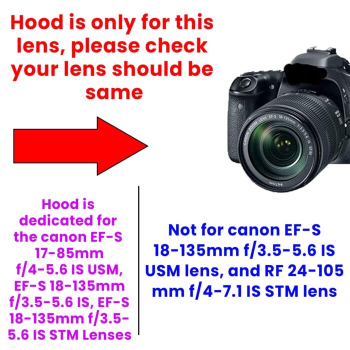 CAM-X EW-73B Bayonet Mount Flower Lens Hood for 17-85mm f/4-5.6 is EF-S and 18-135mm f/3.5-5.6 is Lenses Lens Hood (67 mm, Black)