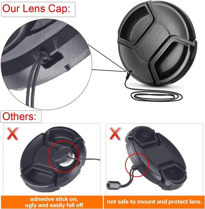 SUPERNIC 58MM Flower Lens Hood, Black, Compatible with Canon EOS 55-250MM, 18-55MM EF Lens, with 58MM Lens Cap - Image 4