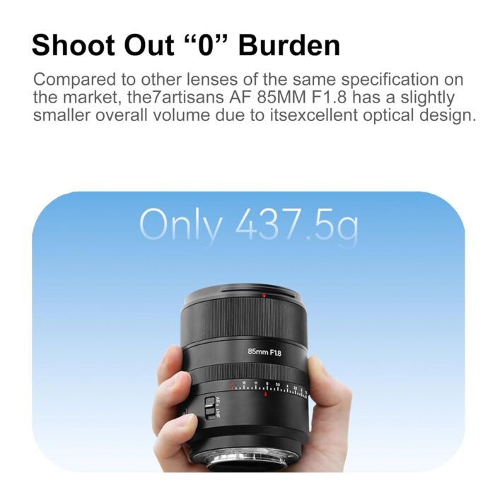 7artisans AF 85mm F1.8 Camera Lens for Sony E Mount, Full Frame, Large Aperture, Prime, STM Auto Manual Focus Camera Lens, Face/Eye Auto Focus, for Portraiture/Street Photography/Humanistic Subjects - Image 2