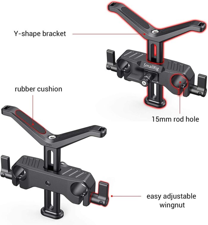 SmallRig Universal Lens Support with 15mm LWS Rod Clamp for Diameter 50mm to 140mm Lenses - BSL2681 - Image 6