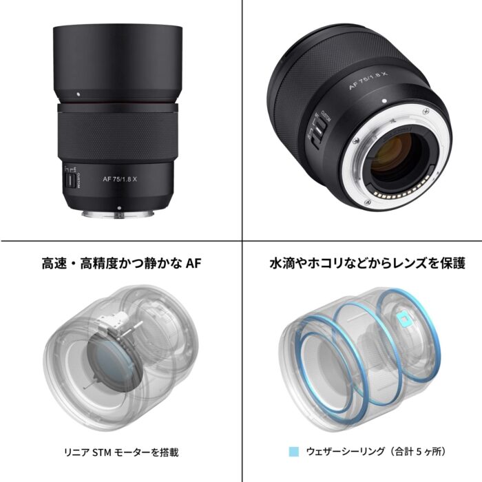 Samyang AF 75mm F1.8 Lens for Fujifilm X, Black - Image 7