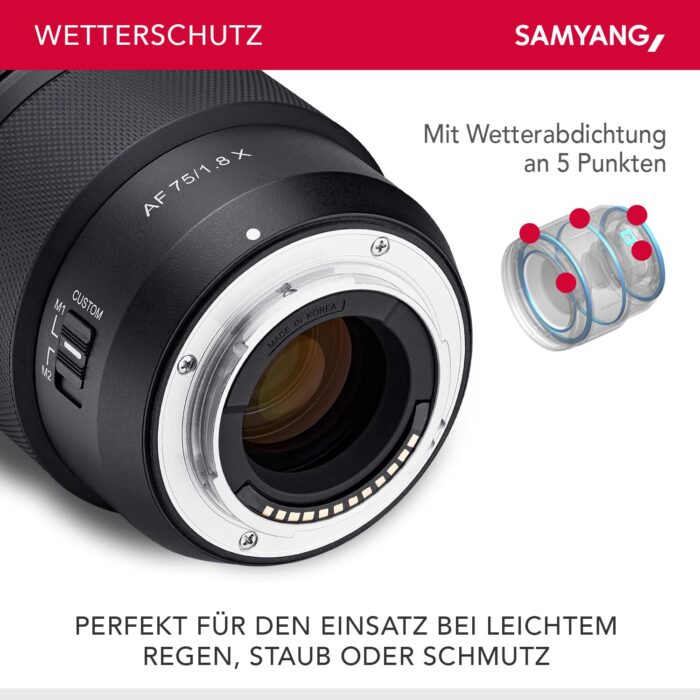 Samyang AF 75mm F1.8 Lens for Fujifilm X, Black - Image 4