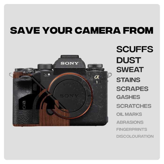 Capes India Camera Skin Cover Compatible with Sony A6300 / A6400 | Anti Scratch | Protective Film (Design - Walnut) - Image 2