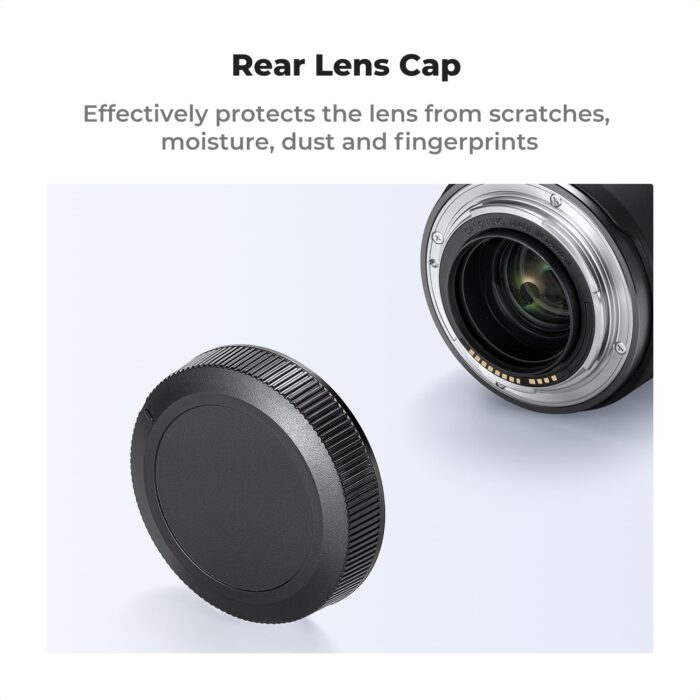 K&F Concept RF Mount Rear Lens Cap & Body Cap Cover & Hot Shoe Cover Kit, RF Lens Cap, RF Mount Back Cap, RF Cap for Canon EOS R50 R100 R10 R8 R7 R6 R6 II R5 R5C R3 RP - Image 3