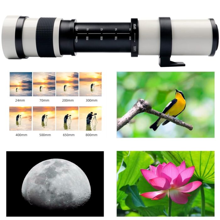 lightdow 420-800Mm F/8.3 Super Telephoto Lens With T-Mount Ring For Sony Mirrorless Camera Alpha A7R A7S A7 A6500 A6400 A6300 A6000 A5100 A5000 Nex-7 Nex-6 Nex-5T Nex-5R Etc, Black - Image 8