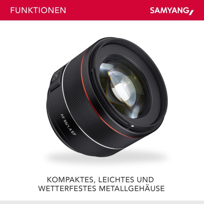 Samyang AF 85mm F1.4 Canon EF Auto Focus Lens - Black - Image 5