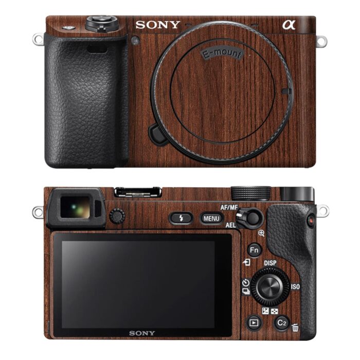 Capes India Camera Skin Cover Compatible with Sony A6300 / A6400 | Anti Scratch | Protective Film (Design - Walnut)